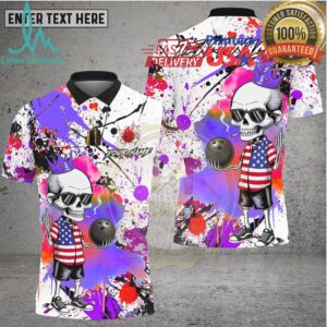 Bowling American Skull Graffiti Bowling Style Multi Options Personalized Name, Team Name Unisex 3D Shirt