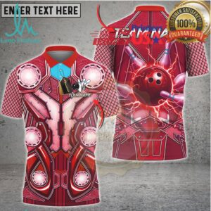 Bowling Armor Tech Lightning Strike Multicolor Options Personalized Name, Team Name 3D Shirt