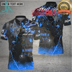 Bowling Black Gold Flame Splash Bowling Ball League Style Multi Options Personalized Name, Team Name Unisex 3D Shirt