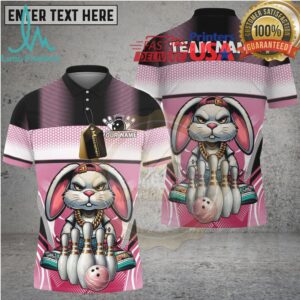 Bowling Bunny Gangster Style Cartoon Graphic Multicolor Options Personalized Name, Team Name 3D Shirt Bowling Bunny Gangster Style Cartoon Graphic Multicolor Options Personalized Name, Team Name 3D Shirt