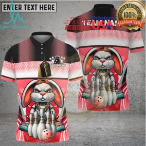 Bowling Bunny Gangster Style Cartoon Graphic Multicolor Options Personalized Name, Team Name 3D Shirt