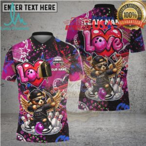 Bowling Cupid Bear Winged Character Multicolor Options Personalized Name, Team Name 3D Shirt Bowling Cupid Bear Winged Character Multicolor Options Personalized Name, Team Name 3D Shirt