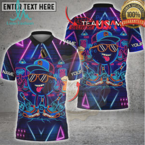 Bowling Cyber Neon Bowling Graffiti Style Multi Options Personalized Name, Team Name Unisex 3D Shirt