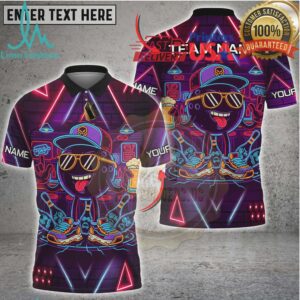 Bowling Cyber Neon Bowling Graffiti Style Multi Options Personalized Name, Team Name Unisex 3D Shirt