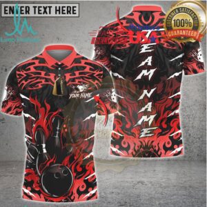 Bowling Dark Flame Bowling Strike Style Multi Options Personalized Name, Team Name Unisex 3D Shirt