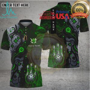 Bowling Dark Gothic Red Flame Pin & Ball Multi Options Personalized Name, Team Name Unisex 3D Shirt