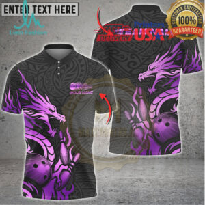 Bowling Dragon Strike Golden Tribal Multi Options Personalized Name, Team Name Unisex 3D Shirt