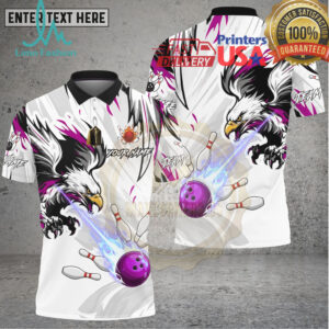 Bowling Eagle Power Strike Bowling Ball Dynamic Style Multi Options Personalized Name, Team Name Unisex 3D Shirt