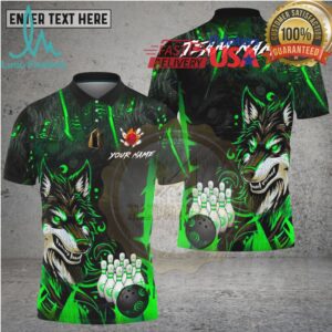 Bowling Fierce Wolf Neon Art Multi Options Personalized Name, Team Name Unisex 3D Shirt Bowling Fierce Wolf Neon Art Multi Options Personalized Name, Team Name Unisex 3D Shirt