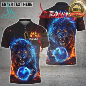 Bowling Fire Lion Power Art Multicolor Options Personalized Name, Team Name 3D Shirt Bowling Fire Lion Power Art Multicolor Options Personalized Name, Team Name 3D Shirt