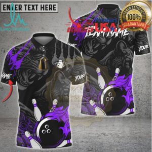 Bowling Fireball Strike Power Art Multi Options Personalized Name, Team Name Unisex 3D Shirt