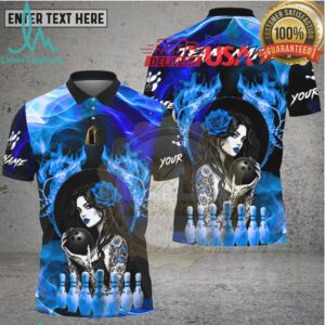 Bowling Flaming Phoenix Fire Trail Bowling Ball Mystic Style Multi Options Personalized Name, Team Name Unisex 3D Shirt
