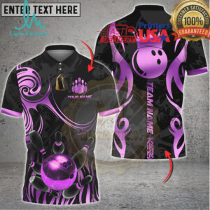 Bowling Golden Crown King Bowling Luxury Style Multi Options Personalized Name, Team Name Unisex 3D Shirt