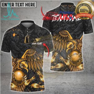Bowling Golden Eagle Strike Art Multi Options Personalized Name, Team Name Unisex 3D Shirt Bowling Golden Eagle Strike Art Multi Options Personalized Name, Team Name Unisex 3D Shirt