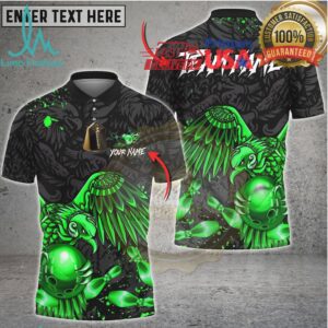 Bowling Golden Eagle Strike Art Multi Options Personalized Name, Team Name Unisex 3D Shirt