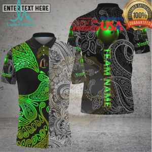 Bowling Golden King Crown Paisley Tribal Style Multi Options Personalized Name, Team Name Unisex 3D Shirt
