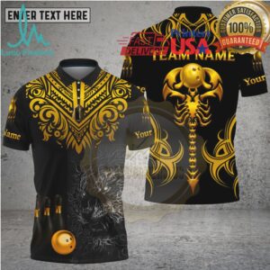 Bowling Golden Scorpion Tribal Power Style Multi Options Personalized Name, Team Name Unisex 3D Shirt Bowling Golden Scorpion Tribal Power Style Multi Options Personalized Name, Team Name Unisex 3D Shirt