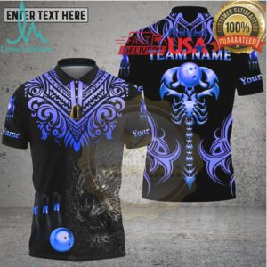 Bowling Golden Scorpion Tribal Power Style Multi Options Personalized Name, Team Name Unisex 3D Shirt