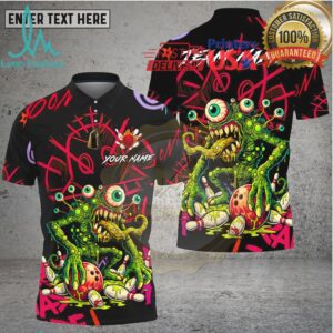 Bowling Graffiti Horror Monster Bowling Art Multi Options Personalized Name, Team Name Unisex 3D Shirt
