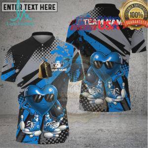 Bowling Heart Character Cool Sunglasses Graphic Multicolor Options Personalized Name, Team Name 3D Shirt