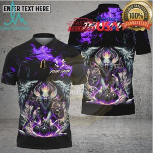 Bowling Hell Wolf Fire Strike Fantasy Style Multi Options Personalized Name, Team Name Unisex 3D Shirt