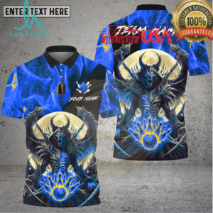 Bowling Hellfire Demon Full Moon Art Multi Options Personalized Name, Team Name Unisex 3D Shirt
