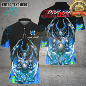 Bowling Hellfire Demon Skull Flame Art Multi Options Personalized Name, Team Name Unisex 3D Shirt