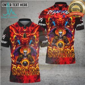 Bowling Hellfire Skull King Demon Art Multi Options Personalized Name, Team Name Unisex 3D Shirt Bowling Hellfire Skull King Demon Art Multi Options Personalized Name, Team Name Unisex 3D Shirt