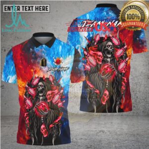 Bowling Ice Fire Grim Reaper Skull Art Multi Options Personalized Name, Team Name Unisex 3D Shirt Bowling Ice Fire Grim Reaper Skull Art Multi Options Personalized Name, Team Name Unisex 3D Shirt