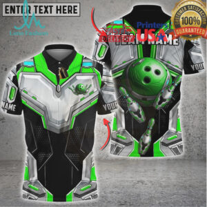 Bowling Mecha Armor Core Design Multicolor Options Personalized Name, Team Name 3D Shirt