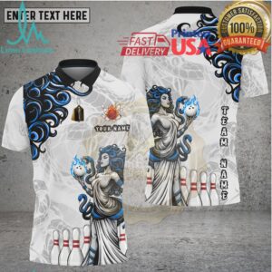 Bowling Medusa Goddess Flame Tribal 3D Multi Options Personalized Name, Team Name 3D Shirt