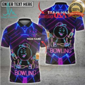 Bowling Neon Smiling Bowling Ball Beer Party Style Multi Options Personalized Name, Team Name Unisex 3D Shirt Bowling Neon Smiling Bowling Ball Beer Party Style Multi Options Personalized Name, Team Name Unisex 3D Shirt