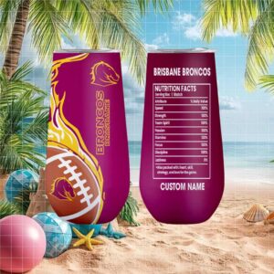 Brisbane Broncos Nrl Nutrition Facts Custom Name Tumbler