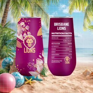 Brisbane Lions Afl Nutrition Facts Maroon Tumbler Design