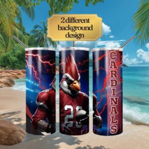 Cardinals Thunder Dual Design Football Fan Tumblers