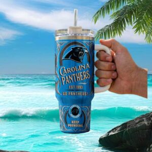 Carolina Panthers Keep Pounding 40oz Insulated Tumbler Est 1993