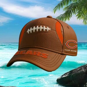Chicago Bears Custom Football Texture Leather Hat
