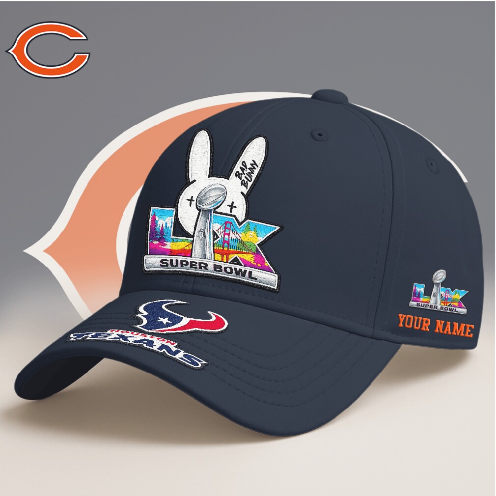 Chicago Bears Super Bowl Lix Bad Bunny Custom Cap Chicago Bears Super Bowl Lix Bad Bunny Custom Cap