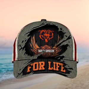Chicago Bears x Harley Davidson Biker Style NFL Graphic Hat.jfif