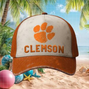 Clemson Tigers Top of the World White Orange Two Tone Flex Fit Cap