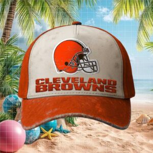 Cleveland Browns Personalized Vintage Style Football Cap Orange and Beige