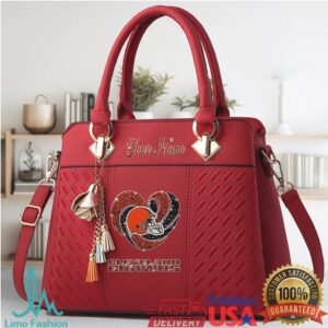 Cleveland Browns Women's Blue Faux Leather Satchel Handbag