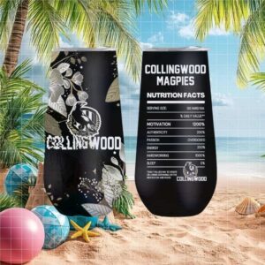 Collingwood Magpies Afl Nutrition Facts Vintage Floral Tumbler