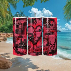 Cupid Is Overrated Anti Valentine's Skinny Tumblers Wrap