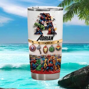 Custom Adrian Name Marvel Avengers Superhero Collection Tumbler