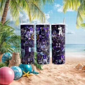 Custom Baltimore Ravens Player Collage Tumbler