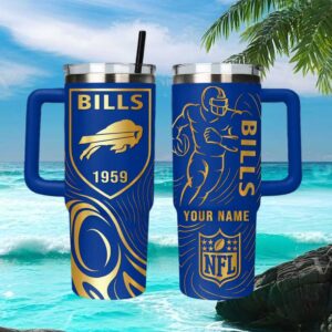 Custom Buffalo Bills 1959 Est. Personalized Name NFL 40oz Tumbler