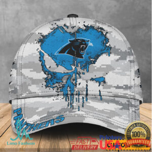 Custom Carolina Panthers Camo Skull Cap