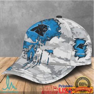 Custom Carolina Panthers Camo Skull Cap