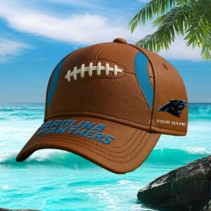 Custom Carolina Panthers Football Leather Personalized Cap
